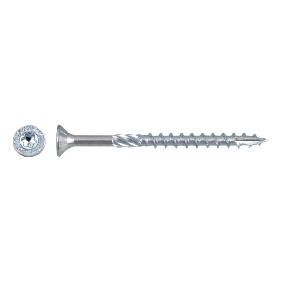 PanelFix timber screws with countersunk milling head, cutting notch, zinc-plated steel, with ETA-11/0389 approval from dia. 3.5 mm - PanelFix timber screw with countersunk head, zinc-plated steel, 6.0x90/54