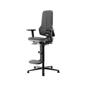 Swivel work chairs with foot rest and glide runners