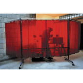 Welding bays and protective welding screen