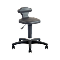 BIMOS work stool w. wheels, soft-touch PU foam, seat height adj. 450-650 mm