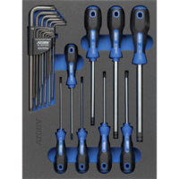 ATORN hard foam insert equipped with hex. ball head screwdriver set 8 pieces