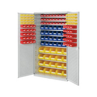 Large cabinet with easy-view storage bins