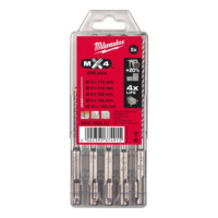 Hammer drill bit set suitable for SDS-Plus MX4, 5 pieces