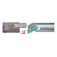 PDUN steel boring bar with clamping surface, negative, right