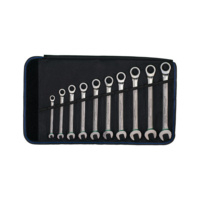 ATORN ratchet combination wrench set, 10 pcs, straight, in textile roll-up bag