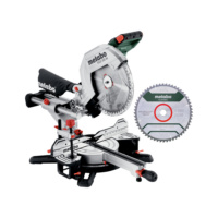 METABO KGS 305 M chop saw set with 2 carbide saw blades, cardboard box