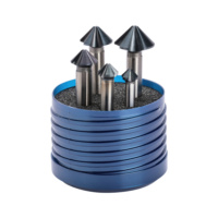 Countersink set 90° HSS TiAlN T=4 extremely unequal pitch