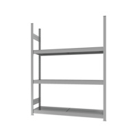 Large-compartment rack with steel shelves