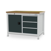 BEDRUNKA HIRTH combination workbench W1,250×H859×D750, 1x door, 3x drawers