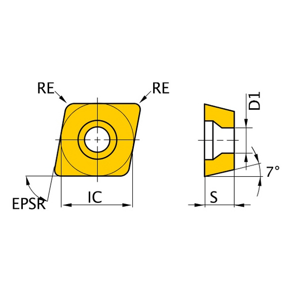 CCMT060204-MS MP9025 MITSUBISHI, WSP, Drehen, beschichtet - CCMT, Wendeschneidplatte, positiv