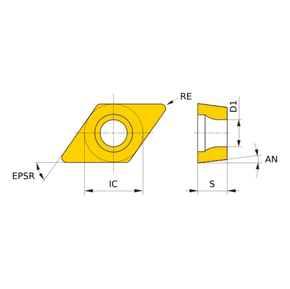 DCGT11T302ML-SS MS6015 MITSUBISHI, WSP, Drehen, beschichtet - DCGT, Wendeschneidplatte, positiv