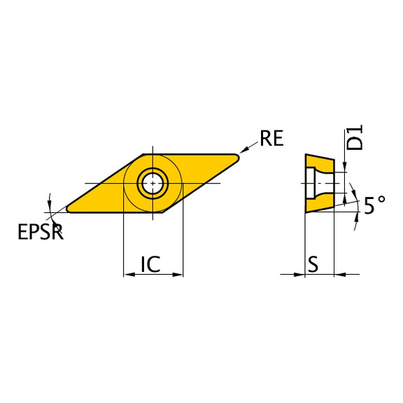 NP-VBGW160412G2 MB8025 MITSUBISHI, WSP, Drehen, CBN - VBGW, Wendeschneidplatte, CBN, positiv