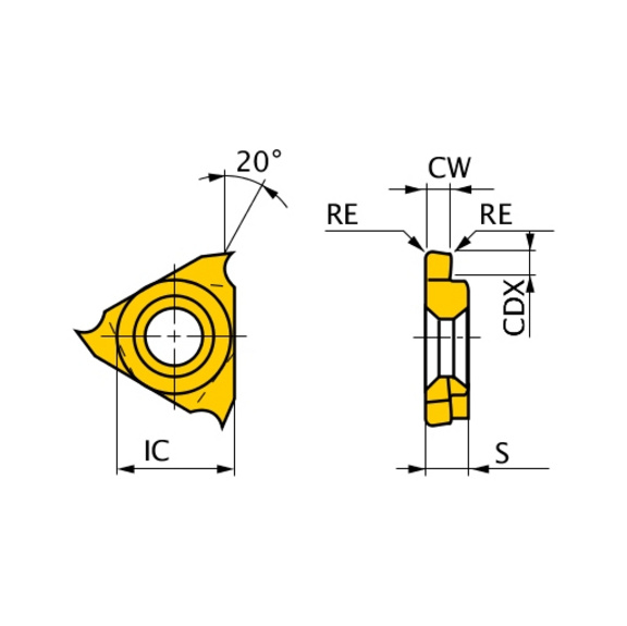 GTAT09520V5L-U VP15TF MITSUBISHI, WSP, Gewindeschneiden, beschichtet - GTAT, Wendeschneidplatte, Kleinteilefertigung