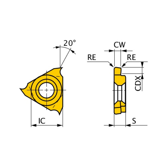 GTAT12020V5L-E VP15TF MITSUBISHI, WSP, Gewindeschneiden, beschichtet - GTAT, Wendeschneidplatte, Kleinteilefertigung