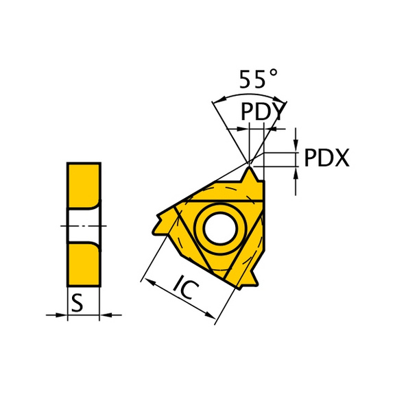 MMT16IR110W VP10MF MITSUBISHI, WSP, Gewindeschneiden, beschichtet - MMT16IR, Wendeschneidplatte, Gewindedrehen