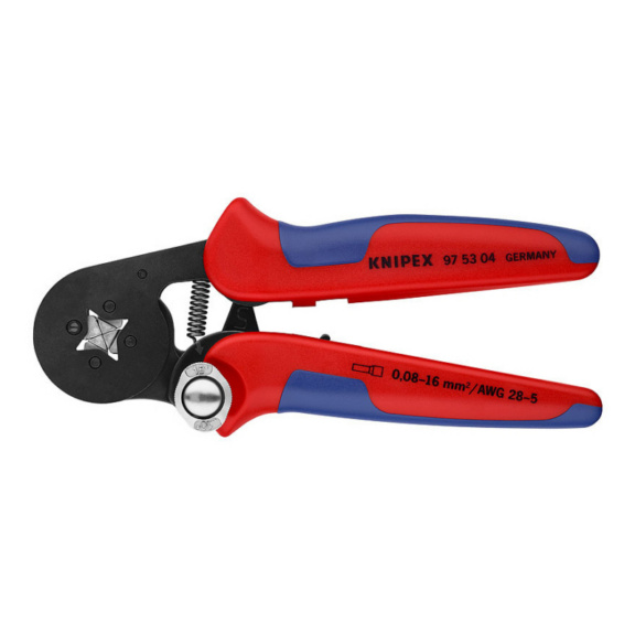 KNIPEX Crimpzange 180 mm für Aderendhülsen selbsteinstellend - Crimpzange für Aderendhülsen 0,08 - 16 mm