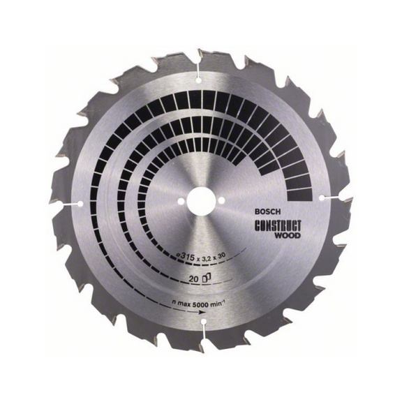 BOSCH Kreissägeblatt Construct Wood, 315 x 30 x 3,2mm, 20Z - Kreissägeblatt (-Maschinen)