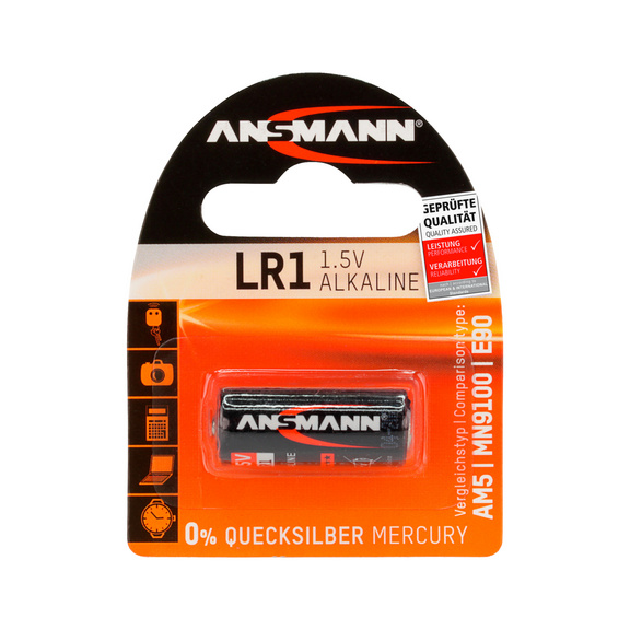 ANSMANN Batterie Typ LR 1 / 1,5 V - Blister a 1 Stück - Sonderbatterie LR 1