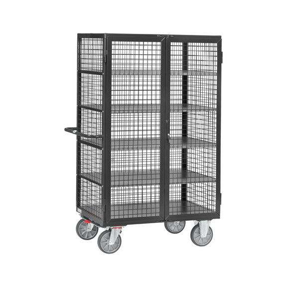 FETRA Kastenw. 5393 m.Gitterwänden Ladefl.1.200x780 mm 750 kg Doppelflügeltür - Schrankwagen mit 5 Ladeflächen - mit Totalstop