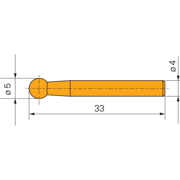 TESA Messeinsatz mit HM-Kugel 5 mm - Messeinsatz mit HM-Kugel 5mm