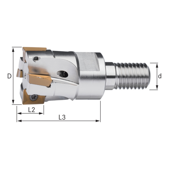 ATORN Wendeschneidplatten Einschraubfräser 90 Grad D=20,0 mm für APKT1003 - Eckfräser 90° mit Gewinde