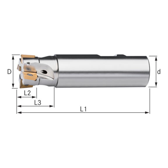 ATORN Schaftfräser für WSP IK Z=2 17,0 x 85 mm Schaft DIN =16 mm DIN 1835B - Eckfräser 90° mit Weldonschaft