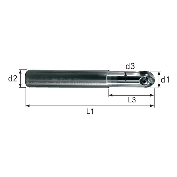 KIENINGER Vollhartmetall-Gesenkfräser GWR 16,0 x 40 x 140 mm Innenkühlung - Gesenkfräser mit Hartmetallschaft