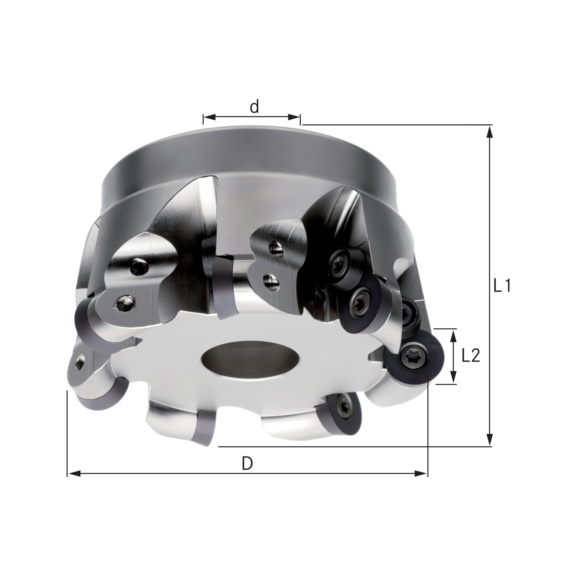 ATORN Kopiermesserkopf Durchmesser 52 mm, Z4, d2 = 22 mm - Kopier- und Planfräsköpfe