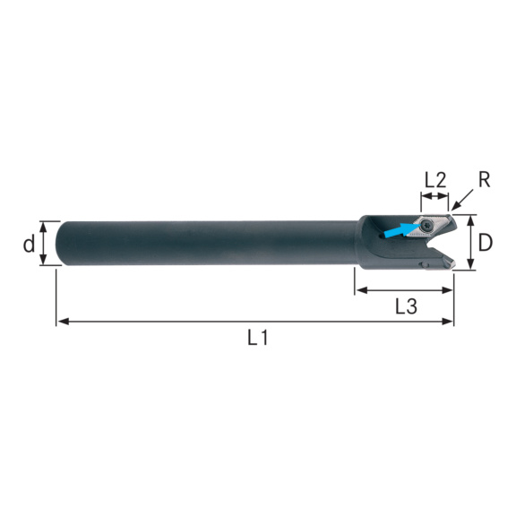 ATORN Schaftfräser für VCGT220530 32,0 mm Schaft D=25,0 mm Z=2 - Tauchfräser für NE-Metalle und Kunststoffe mit Zylinderschaft