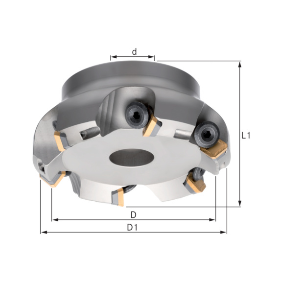 ATORN Planfräser 45 Grad 50,0 mm Z=4 für SEEN/SEER 1203 - Planfräser 45°