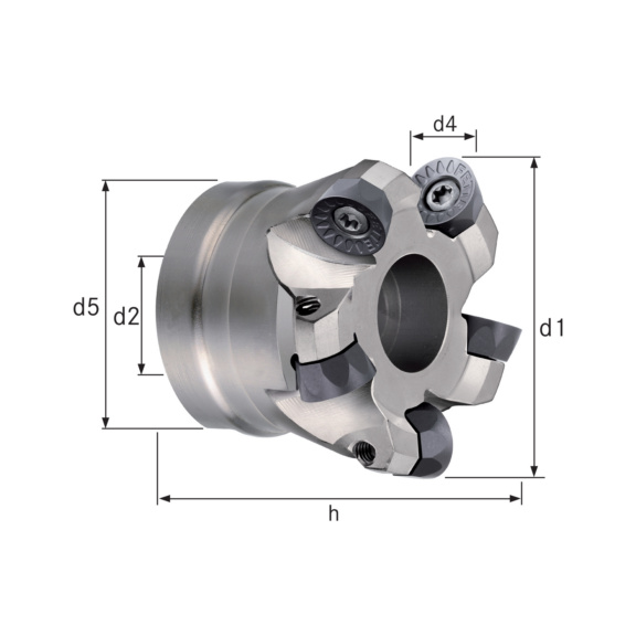 ATORN Planfräser/Kopierfräser Z=5 Durchmesser 63,0 mm, d2 = 27,0 mm, Z=5 - Plan- und Kopierfräsköpfe