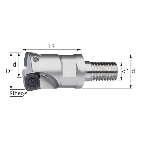 ATORN HV-Einschraubfräser Durchmesser 32,0 mm Z4 für XCN. 07.. - Hochvorschubfräser mit Gewinde