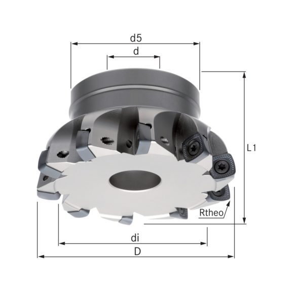 ATORN HV-Aufsteckfräser Durchmesser 80,0 mm Z6 für XCN. 12.. - Hochvorschubfräser