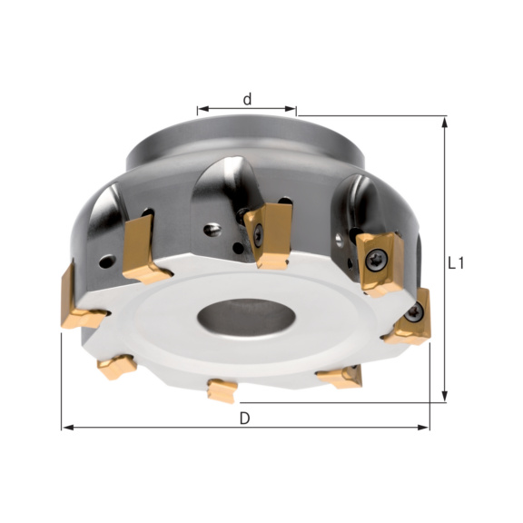 Fraise d'angle ATORN, 90°, avec refroid. interne, diamètre 40,0 mm T=5 - Fraise d'angle à 90°