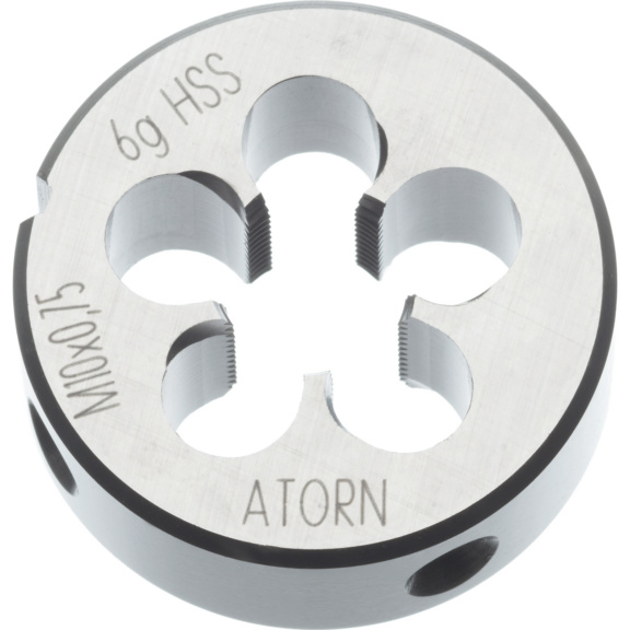 ATORN Schneideisen HSS EN 22568 MF26x1,5 6g Aussendurchmesser 55 mm - Schneideisen HSS MF Rechts vorgeschlitzt und 1,75-Gang Anschnitt