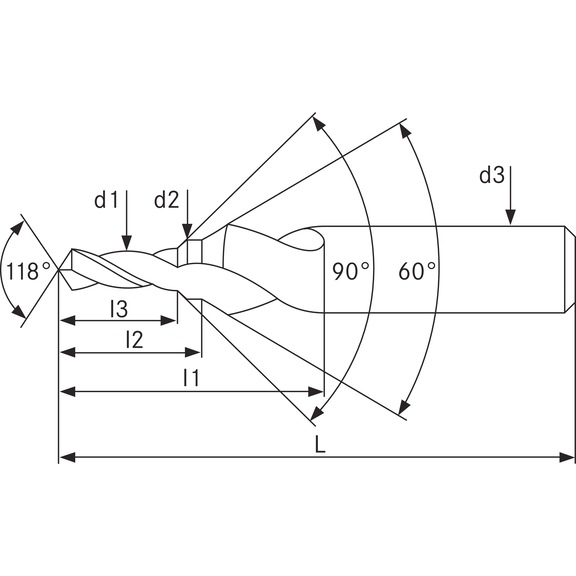 ATORN stepped drill bit core hole centring, type N, HSS M10 10.5 mm HA 