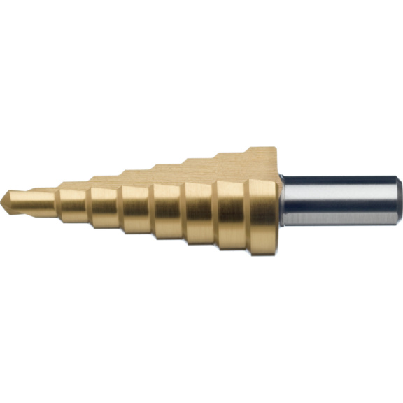 ORION Stufenbohrer HSS-TiN gerade Nut 6,0 mm-30,0 mm Typ 3 - Stufenbohrer HSS-TiN gerade Nut