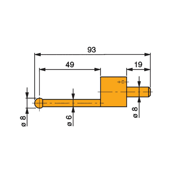 TESA Messeinsatz mit Hartmetall-Kugel 8 mm Durchmesser - Messtaster in Kugelform