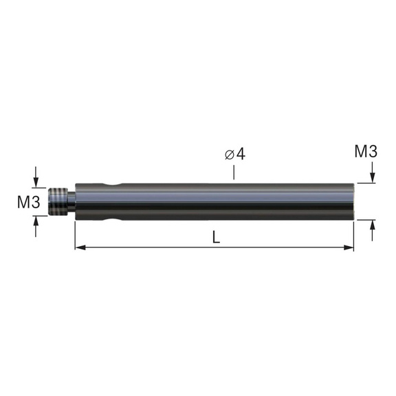 Verlängerung für Messtaster M3, L = 30 mm - Verlängerungen M3