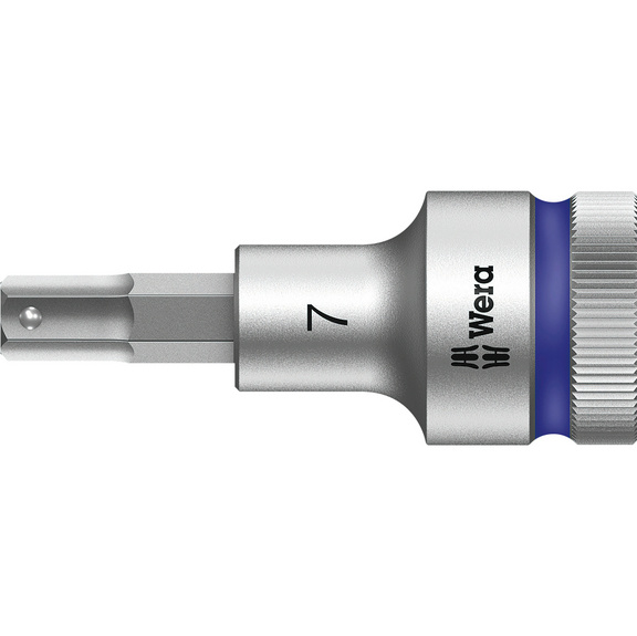 WERA Schraubendrehereinsatz 7 mm mit 1/2 Zoll Antrieb HF - Schraubendreher-Einsatz Zyklop HF mit Haltefunktion