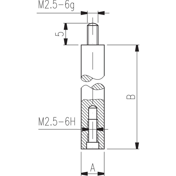 Verlängerungsstück 4 mm Durchmesser Länge 70 mm - Verlängerungsstück