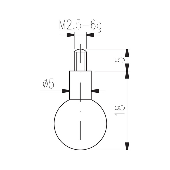 Messeinsatz Typ 19 Kugelmesseinsatz Durchmesser 8,0 mm - Messeinsätze M2,5