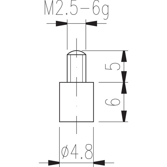 Messeinsatz Typ 10 HM plan, Durchmesser 4,8 mm - Messeinsätze M2,5