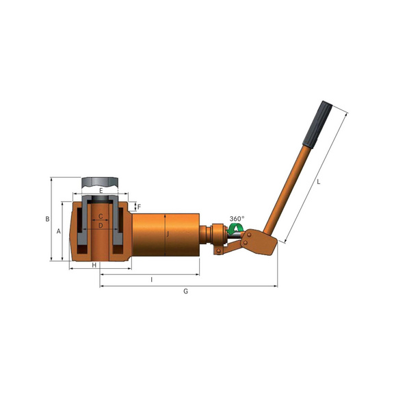 Hydraulik-Kompakt-Heber Modell 2325H 225 kN Hohlkolbenzylinder - Hydraulik-Kompakt-Heber