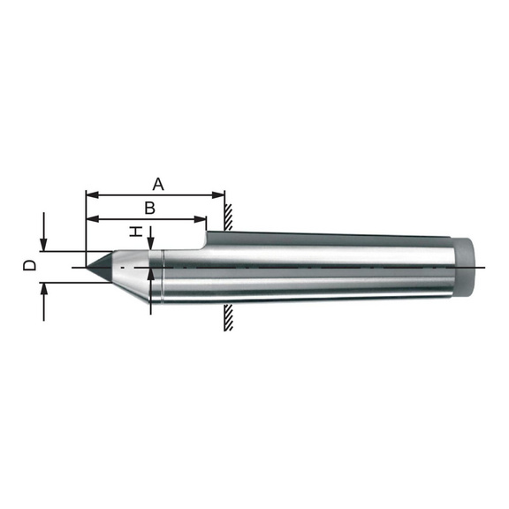 BRUCKNER Feste Zentrierspitze MK 2 halbe Spitze HM-bestückt - Feste Zentrierspitze