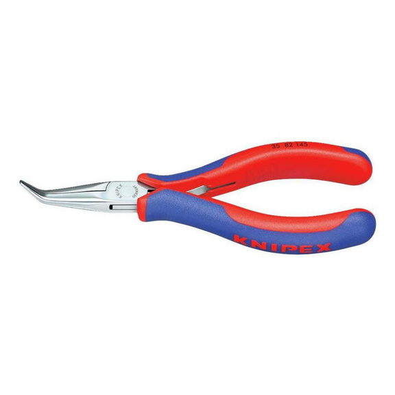 KNIPEX Elektronik-Greifzange 145 mm flache runde lange Backen 45 Grad gewinkelt - Elektronik-Greifzange