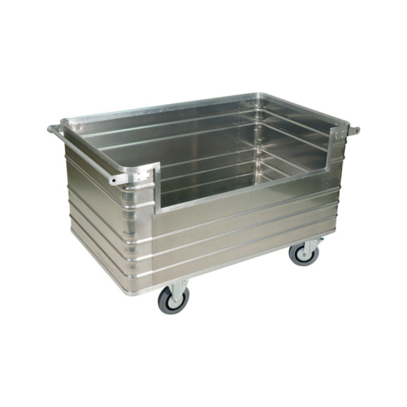 Transportw. aus Alu m.Längswandausschnitt Vol.945 Liter LxBxH 1680x930x970mm - Kastenwagen aus Aluminium mit Längswandausschnitt