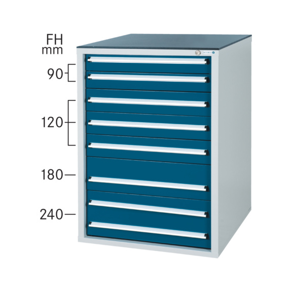 HK Werkzeugschrank System 700 S, Modell 32/7 GS - geprüft - Schubladenschrank System 700 S mit 7 Schubladen