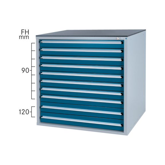 HK Werkzeugschrank System 800 B, Modell 32/10 GS - geprüft - Schubladenschrank System 800 B mit 10 Schubladen