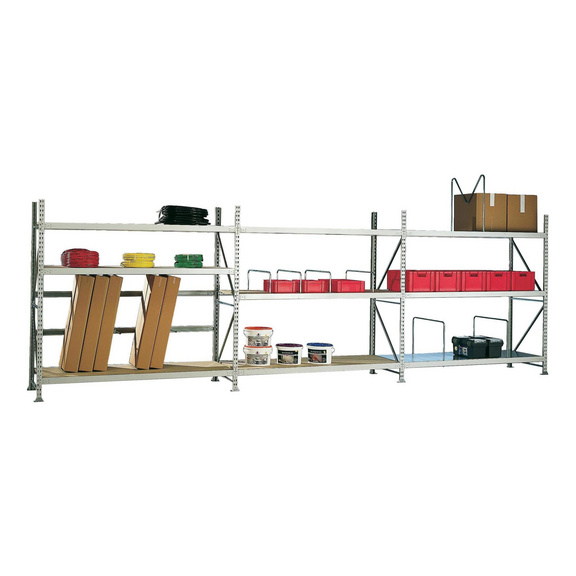 Weitspannregal SPEED-RACK 2970x1700x600mm verz. 4 Fachebenen m.Stahlpaneelen - Weitspannregal